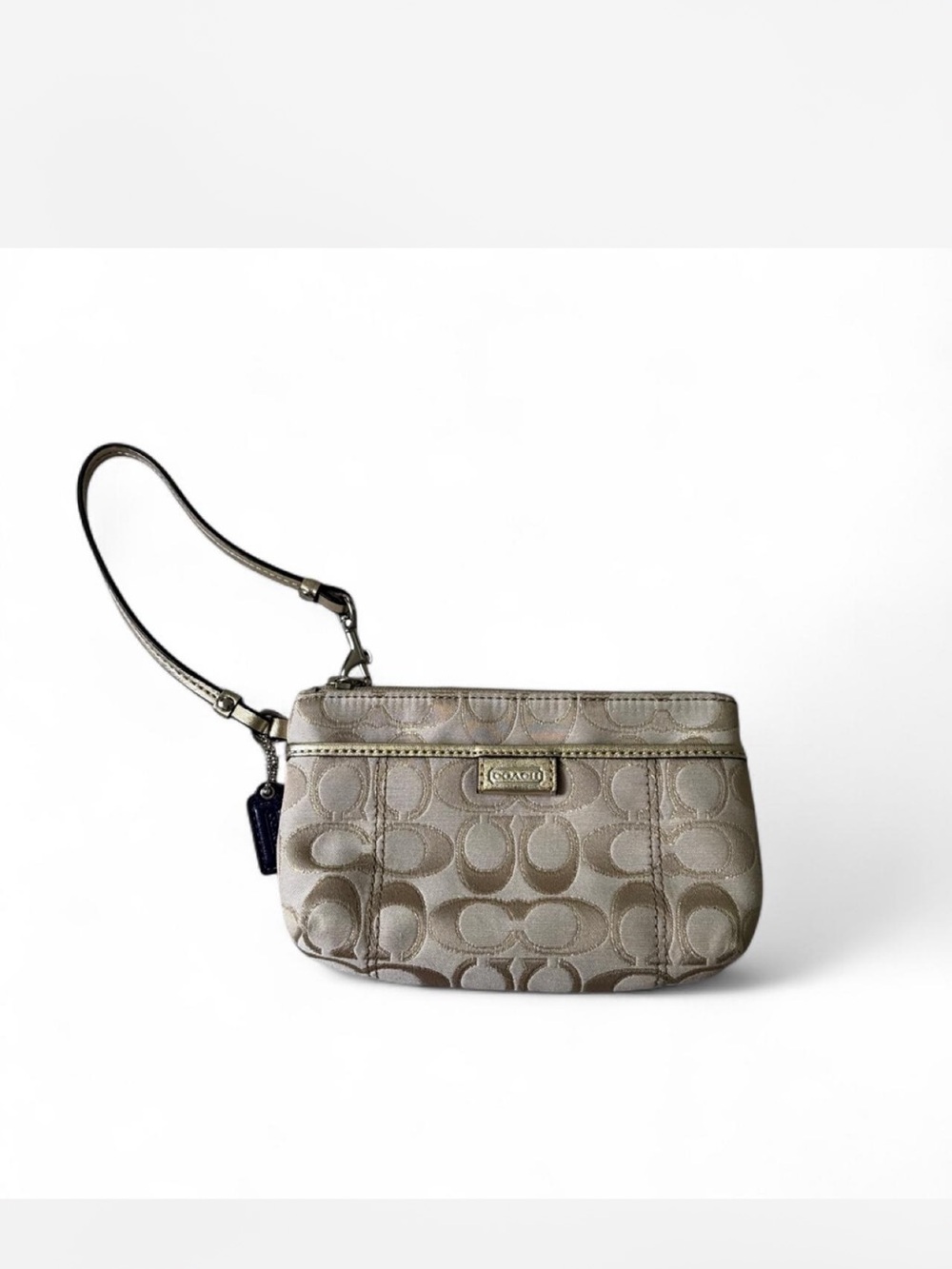 Coach Cream and Gold Wristlet